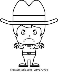 A cartoon cowboy boy looking angry.