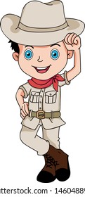 cartoon cowboy cute travel guide holiday adventure