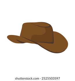 chapéu de cowboy de desenho animado. chapéu de cowboy marrom ilustração vetor ou clipart isolado no fundo branco.	
