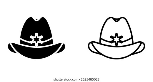 Cartoon Cowboy Hat icon on white background