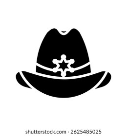Cartoon Cowboy Hat icon on white background