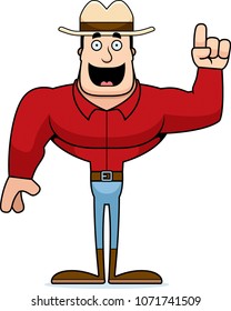A cartoon cowboy with an idea.