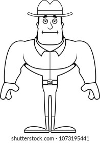 A cartoon cowboy looking bored.