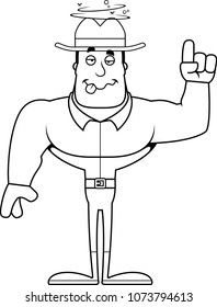A cartoon cowboy looking drunk.