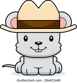 A cartoon cowboy mouse smiling.