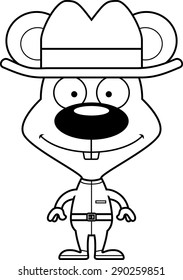 A cartoon cowboy mouse smiling.