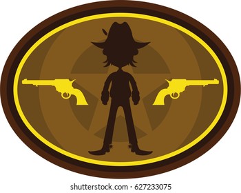 Cartoon Cowboy in Silhouette