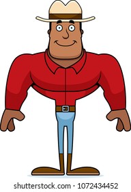 A cartoon cowboy smiling.