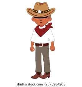 Cartoon Cowboy Standing Vector Illustration