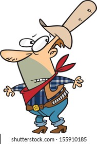 Cartoon cowboy with a ten gallon hat