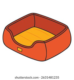Cartoon cozy pet bed. Dog or cat bed for Sleep. Pet Comfort place
