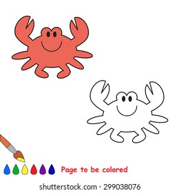 Cartoon crab to be colored. Coloring book for children.