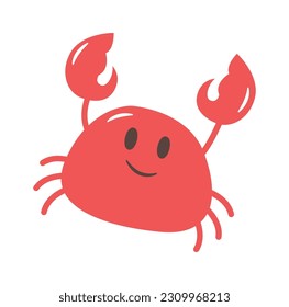 Cartoon Crab Character Vector Illustration