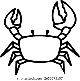 Cartoon Crab with Claws Up