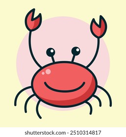 Cartoon crab cute under sea animal