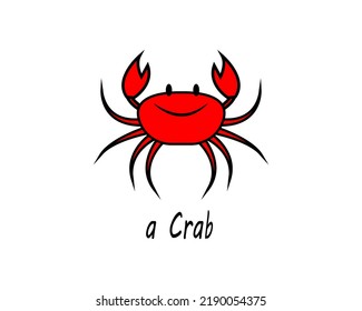 Cartoon Crab icon illustration template for many purpose. Isolated on white background
