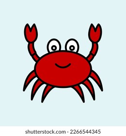 Cartoon Crab icon illustration template for many purpose
