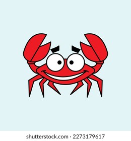 Cartoon Crab icon illustration template for many purpose	
