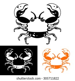 Cartoon crab icon set