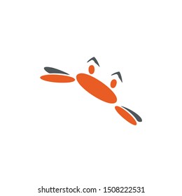 cartoon crab logo. vector illustration of a crab with an oval design