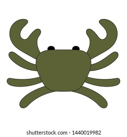 Cartoon crab on white background