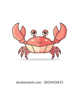 A cartoon crab with pink shell claws