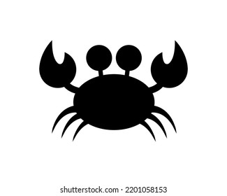 Cartoon Crab silhouette icon illustration template for many purpose. Isolated on white background	