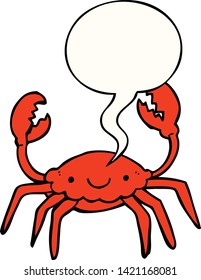 cartoon crab with speech bubble
