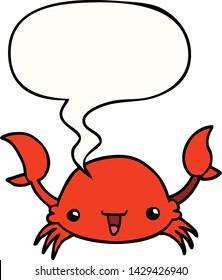 cartoon crab with speech bubble