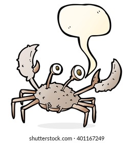 Cartoon-Krabbe mit Sprachblase