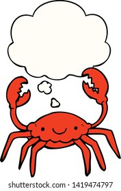 cartoon crab with thought bubble