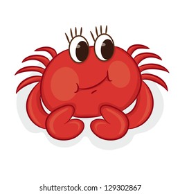 Cartoon crab. Vector illustration
