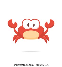 Cartoon crab vector isolated