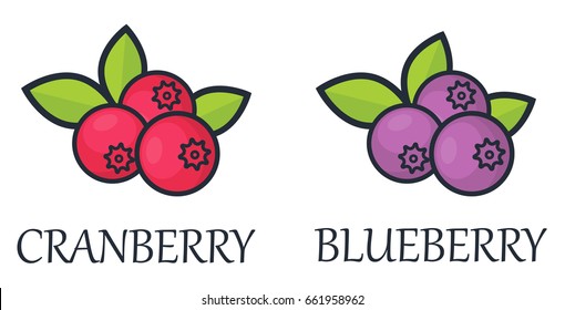 cartoon cranberry and blueberry with text
