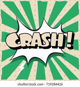 Cartoon, Crash explosion Comic Speech Bubble.