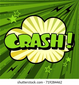 Cartoon, Crash explosion Comic Speech Bubble.