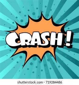 Cartoon, Crash explosion Comic Speech Bubble.