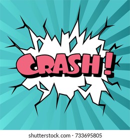 Cartoon, Crash explosion Comic Speech Bubble.