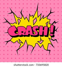 Cartoon, Crash explosion Comic Speech Bubble.