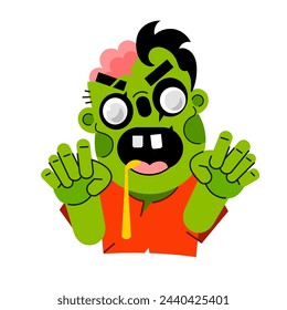 Cartoon kriechender Zombie. Vektor-ClipArt-Illustration mit einfachen Verläufen. Alles in einer einzigen Schicht.