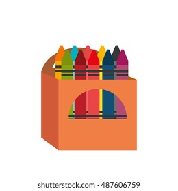 cartoon crayons box design