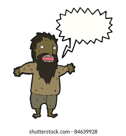 Cartoon-verrückter Bart-Mann schreien