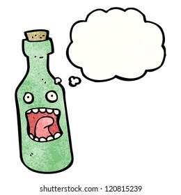 personaje loco de la botella de dibujos animados