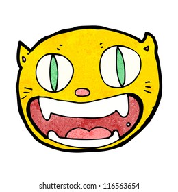 caricatura cara de gato loco