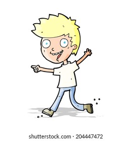 cartoon crazy excited boy