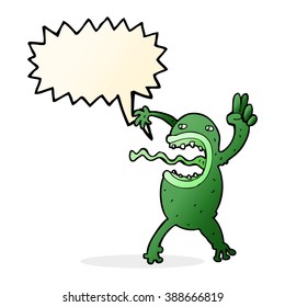 cartoon crazy frog with speech bubble