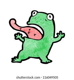 cartoon crazy frog sticking out tongue