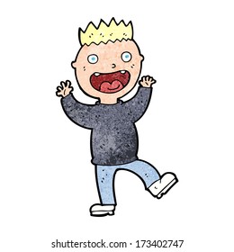 caricatura de hombre feliz loco