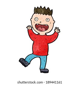 cartoon crazy happy man