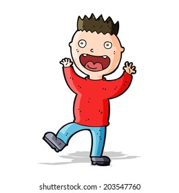 cartoon crazy happy man